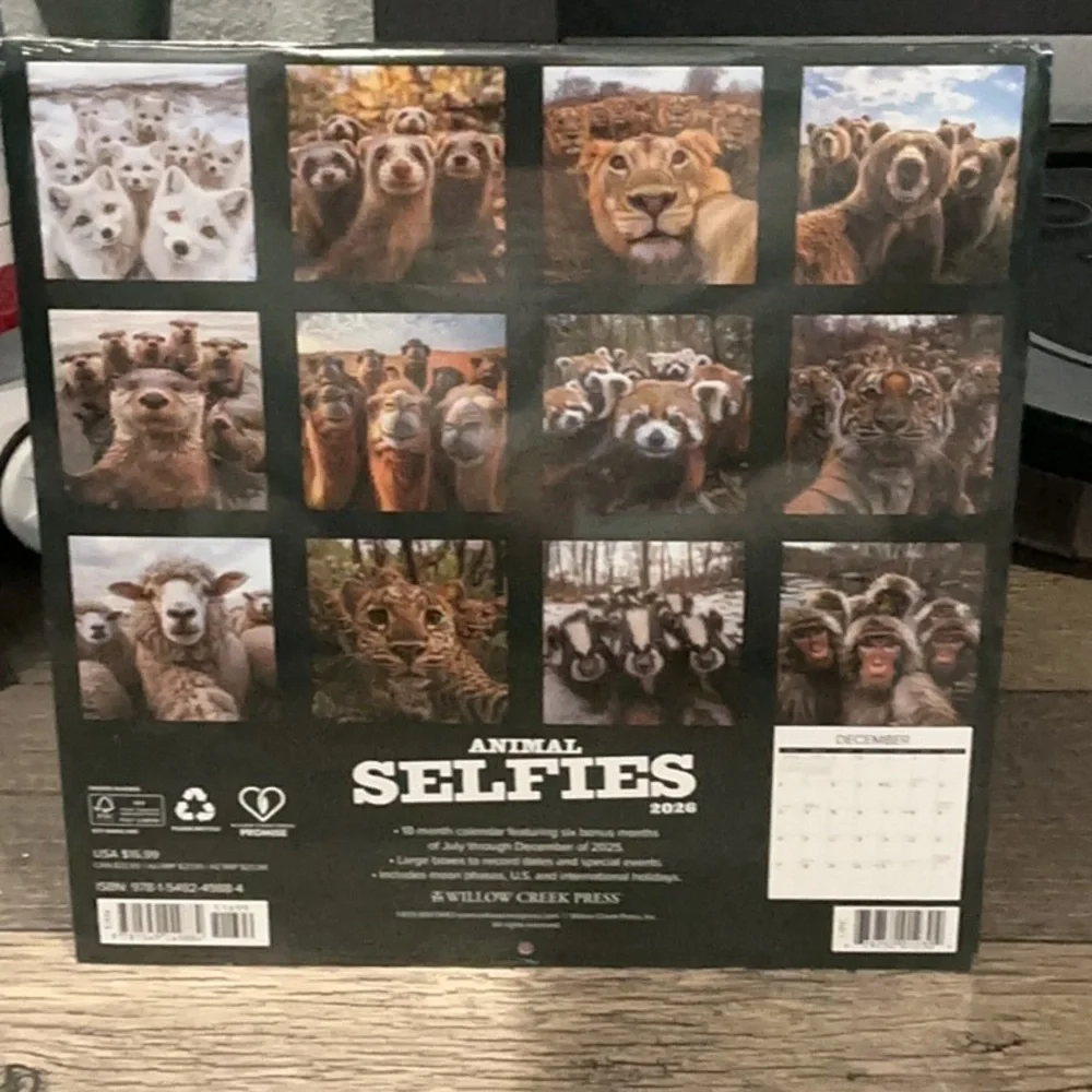 New 3 pack Willow Creek 2026 Calendars K-Pop Seventeen Bigfoot & Animal Selfies
